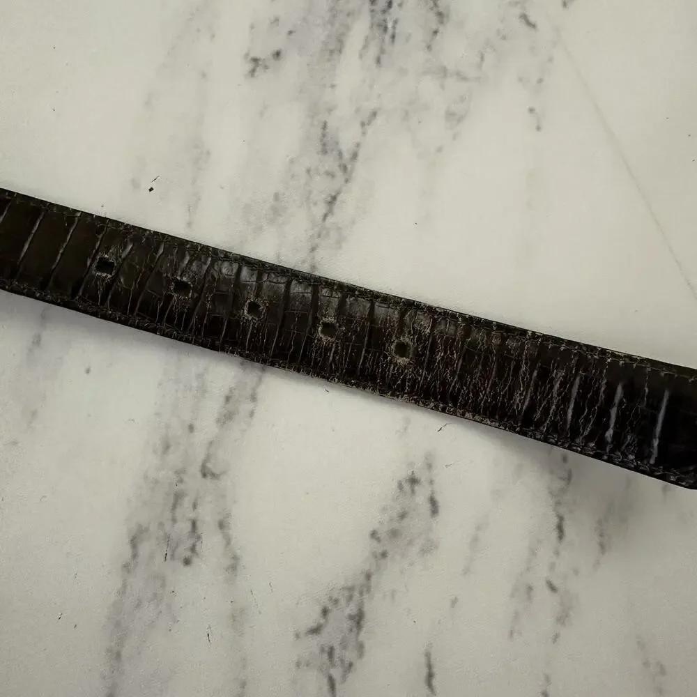 Brighton Vintage Y2k Womens Reversible Belt Size M Black Brown Silver Square